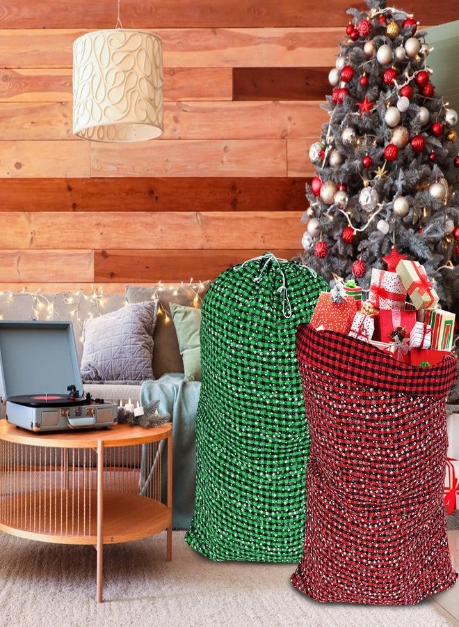 Foxtell Reusable Extra Large Jumbo Christmas Gift Bags with Drawstring, 47.2 x 31.5 Inches Santa Bags Extra Large, Giant Gift Bags for Huge Gifts, Santa Sack Extra Larger Heavy Duty Xmas Bag Large Christmas Wrapping Bags for Storing Presents - Image 5